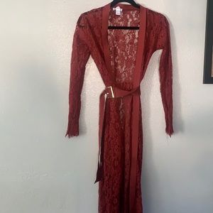 Maroon laced cardigan